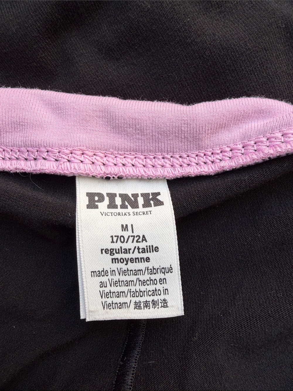 PINK Victoria's Secret Hot Pink Top & pink& black bling foldover leggings Medium - Picture 6 of 9